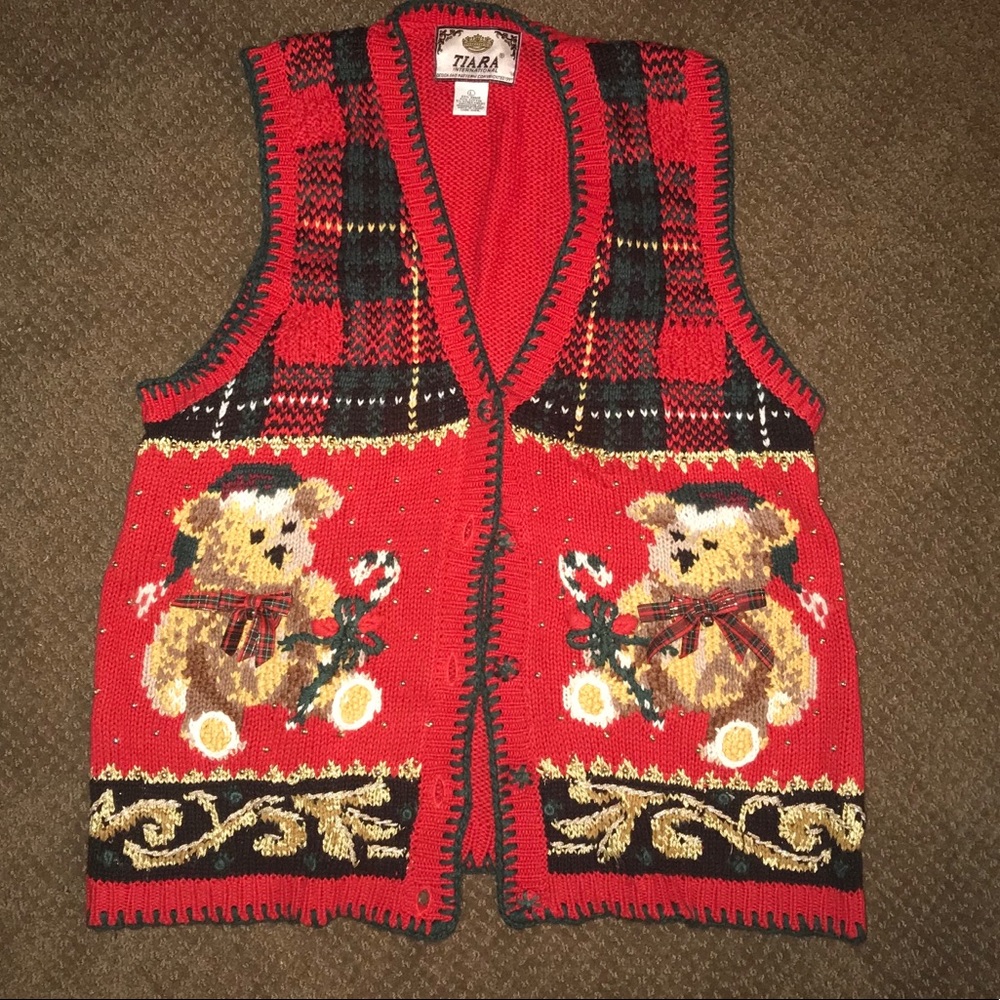 Teddy jingle Tacky Christmas sweater vest